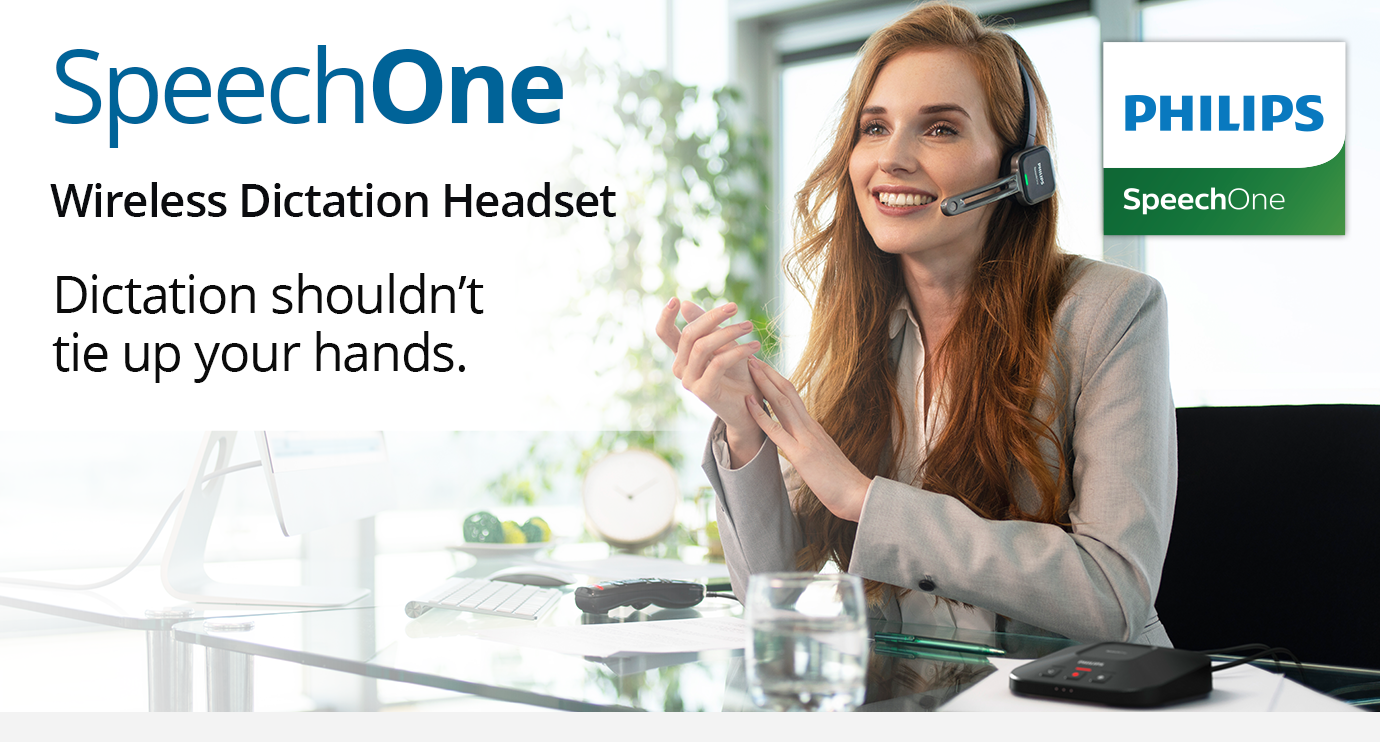 SpeechOne - Wireless Dictation Headset. Dictation shouldn't tie up your hands. 